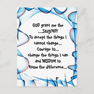 DEUS me concede a SERENITY em um cartão postal col