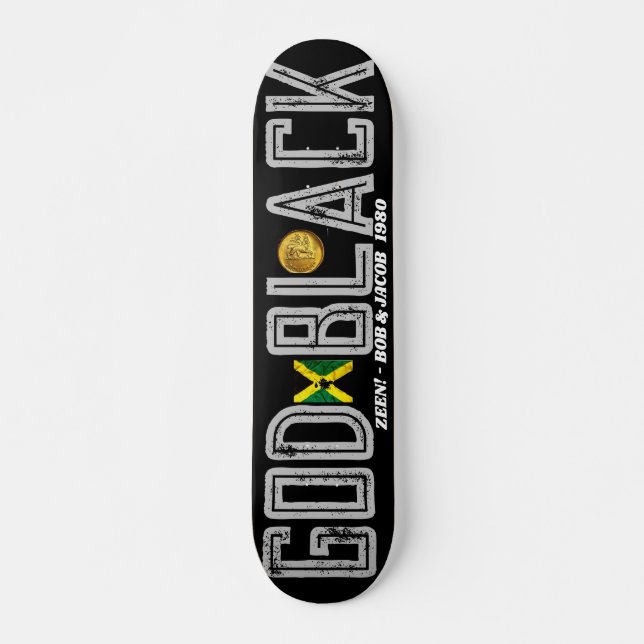 DEUS NEGRO ZEEN! Plataforma de skate de 19,68cm (Frente)
