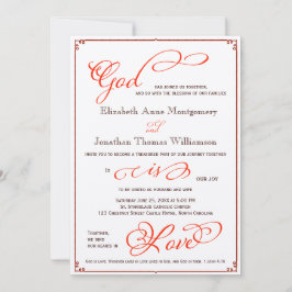 Deus Queda é Amor Casamento Cristão Convite