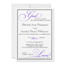 Deus Roxo é Amor Casamento Cristão Convite