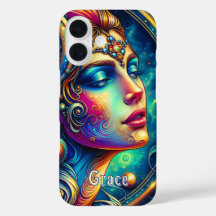 Deusa Cabeça Colorida à Volta de Joias Marcha -