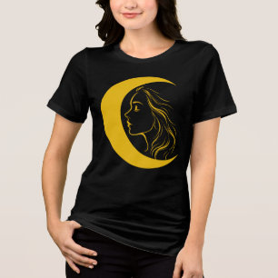 Deusa Celestial da Lua – Perfil de Arte Linear Mís