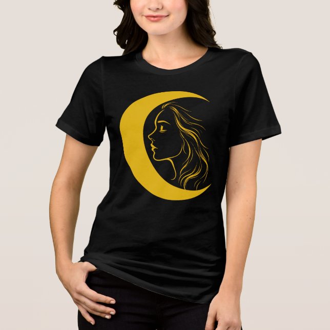 Deusa Celestial da Lua – Perfil de Arte Linear Mís (Frente)
