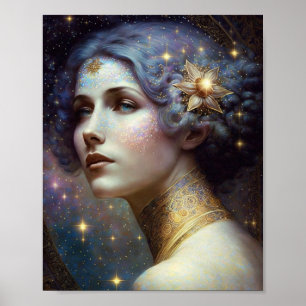 Deusa Cósmica Fantasia Poster de Arte