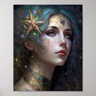 Deusa Cósmica Fantasia Poster de Arte