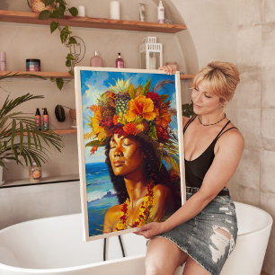 Deusa das Ilhas Havaianas Impressão de Arte Tropic