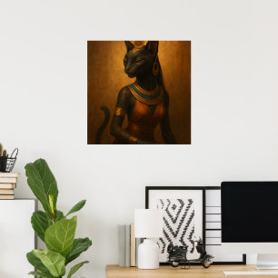 Deusa de Gato Basteta Poster do Muro Egípcio