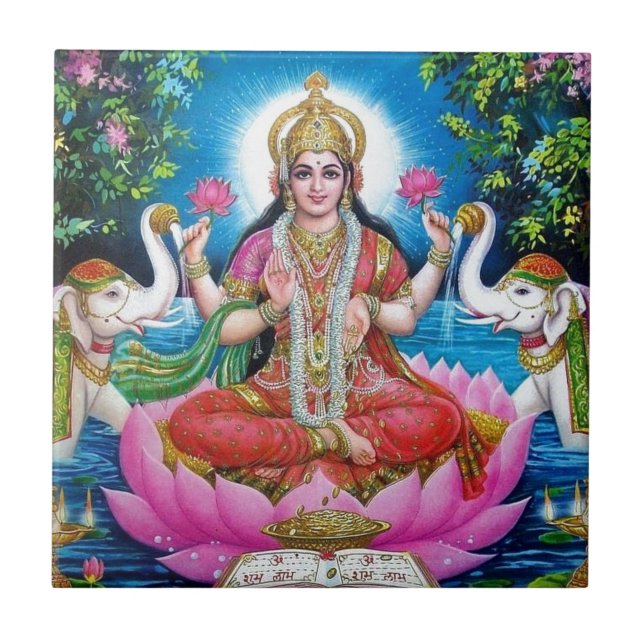 Deusa de Lakshmi de amor, de prosperidade, e de (Frente)