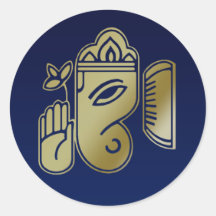 Deusa Dourado Ganesha - etiqueta