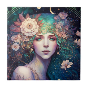 Deusa Fantasy Art Azulejo Cerâmico