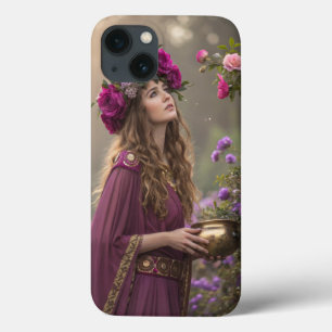 Deusa Floral Elegante - Capinha de Celular Artísti