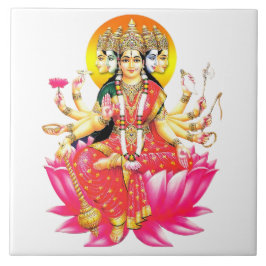 Deusa Gayatri Devi no Lotus Hindu Deity