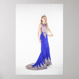 Deusa glamoroso - poster azul 1 do vestido & da
