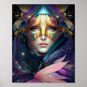Deusa Mascarada Cósmica Rainha Fantasia Poster de 