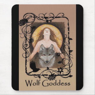 Deusa Mousepad do lobo por Lori Karels