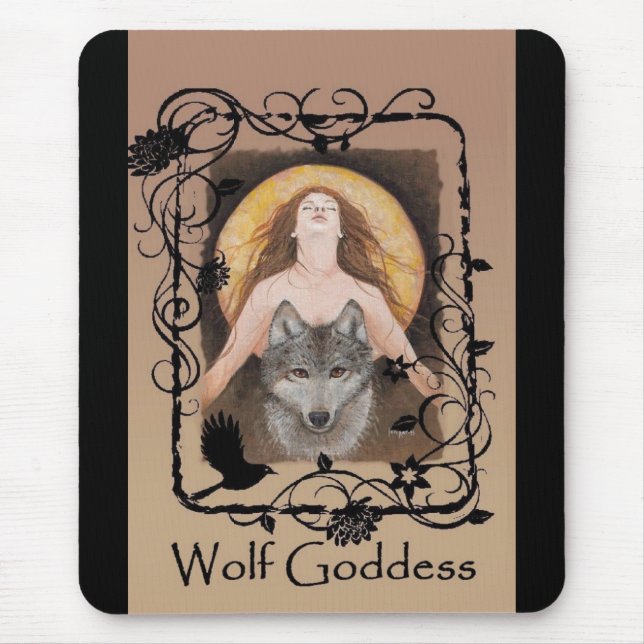 Deusa Mousepad do lobo por Lori Karels (Frente)
