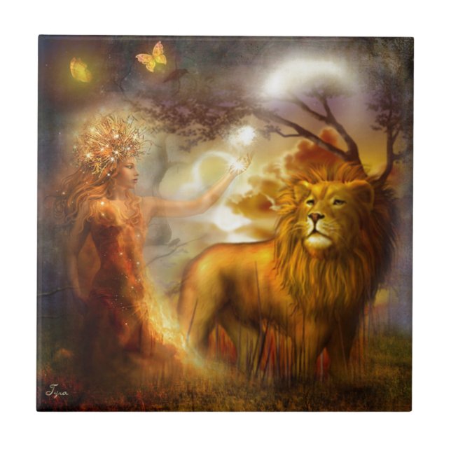 Deusa Noturna e Leão (Frente)