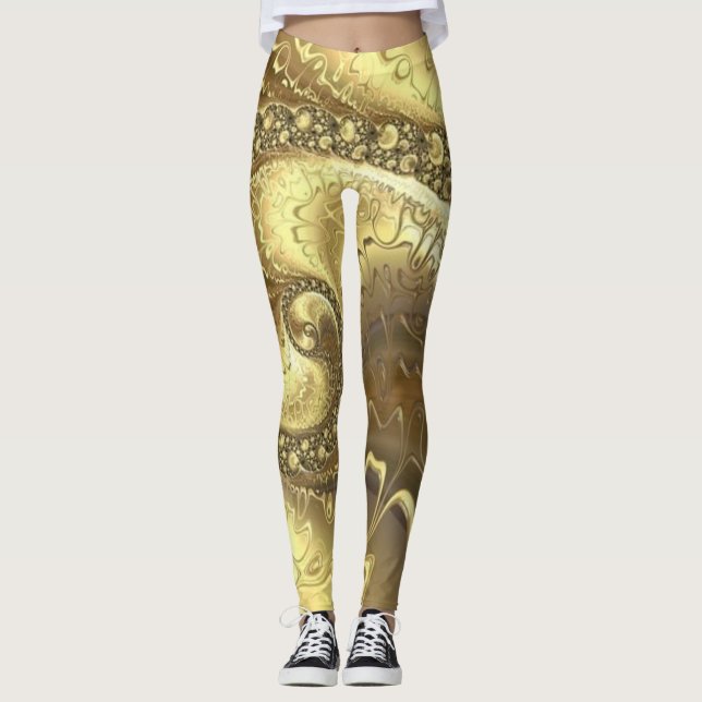 "Deusa Ouro: Leggings Luxe por Cada Ocasião! (Frente)