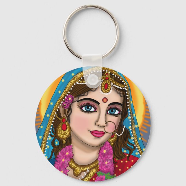 Deusa Radha Chaveiro | Divine Hindu Devi Radha S (Frente)