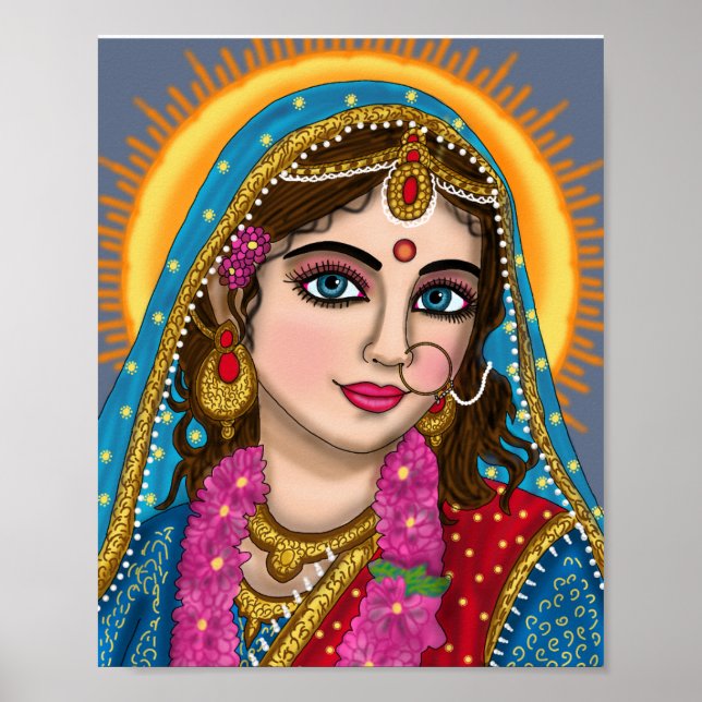 Deusa Radha Poster | Divine Hindu Devi Radha Spi (Frente)