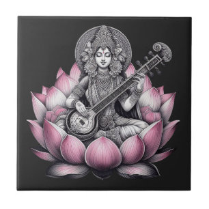 Deusa Saraswati no Lotus