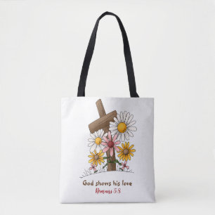 #Deus's Love All-Over-Impressão Tote Bag, Medium
