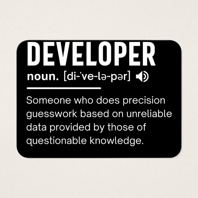 Developer Dictionary Definition Funny developers (Frente)