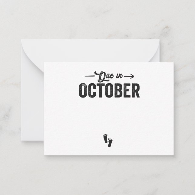 Devida em outubro Anúncio de bebê Presente de grav (Frente)