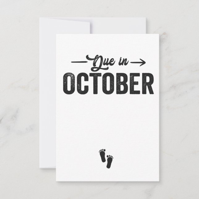 Devida em outubro Anúncio de bebê Presente de grav (Frente)