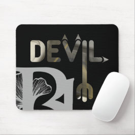 DEVIL Mousepad Tendência Arte Abstrata Preto Branc