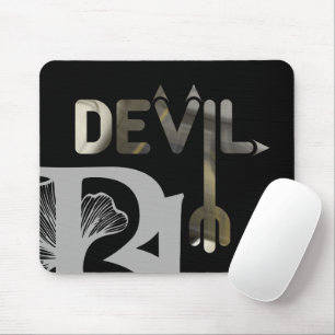 DEVIL Mousepad Tendência Arte Abstrata Preto Branc