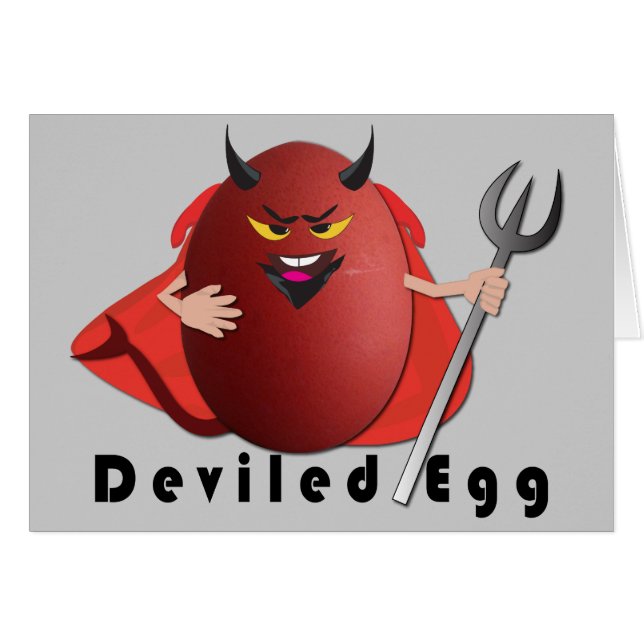 "deviled o cartão cómico do ovo engraçado do ovo" (Frente Horizontal)