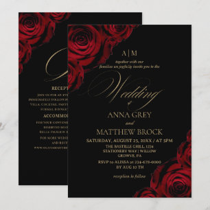 Devine Elegant Rose⎮Tudo em Um Convite de Casament