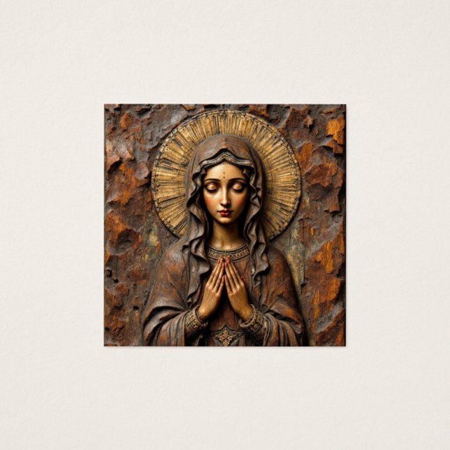 Devoção Esculpida Madeira Maria (Frente)