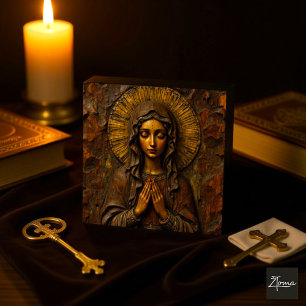 Devoção Esculpida Maria de Madeira
