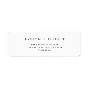 Devolução de etiquetas de endereço Casamento
