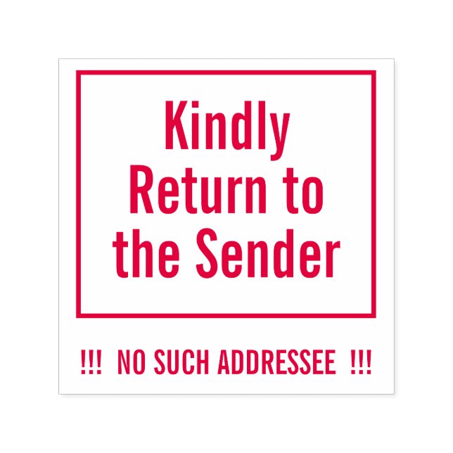 "Devolva gentilmente ao Remetente" Carimbo de Borr (Design)