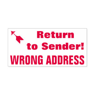 "Devolver ao Remetente!" Carimbo de Borracha "ENDE