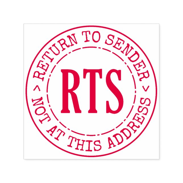 Devolver ao Remetente Carimbo de Borracha RTS Gran (Design)
