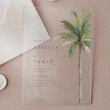 Devonport Modern Watercolor Palm Tree Wedding