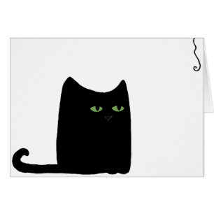 Dexter o cartão gordo do gato preto (customizáve
