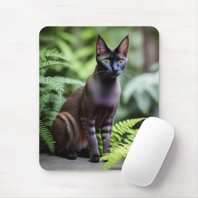 Dexter The Black Siamese Cat, Mousepad (Com mouse)