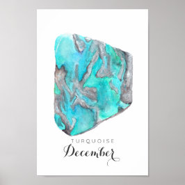 Dezembro Birthstone Turquoise Watercolor | POSTER
