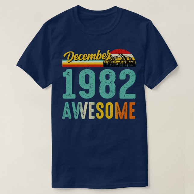 Dezembro De 1982 Camisa De Presente De Aniversário (Frente do Design)