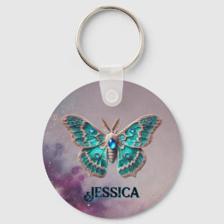 Dezembro de Birthstone Chaveiro - Blue Zircon Moth