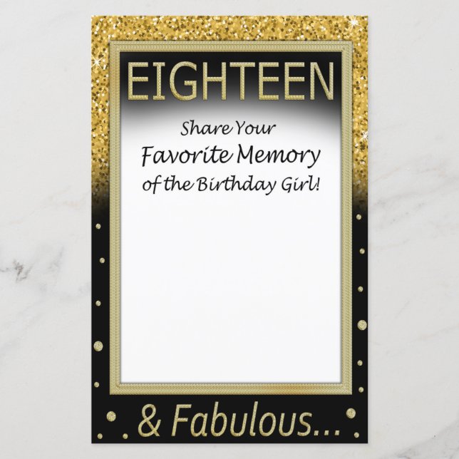 Dezoito lembranças favoritas da garota de aniversá (Frente)