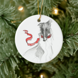 Dezzoi Scott Enfeites de natal Russo de Borzoi Ver