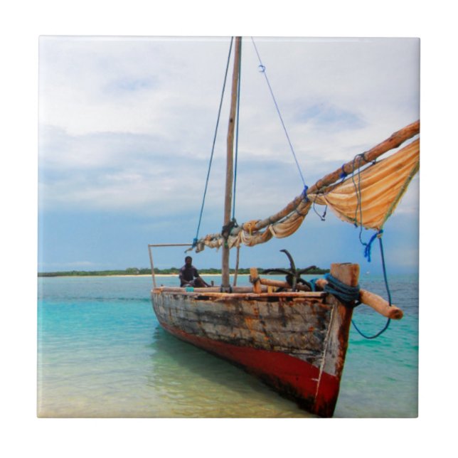 Dhow tradicional, Zanzibar, Tanzânia (Frente)