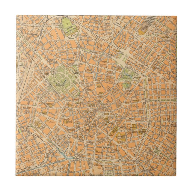 Di Milão de Pianta - mapa de Milão, Italia (Frente)