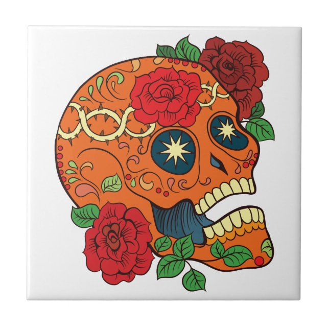 Dia alaranjado do tatuagem de rosas vermelhas (Frente)